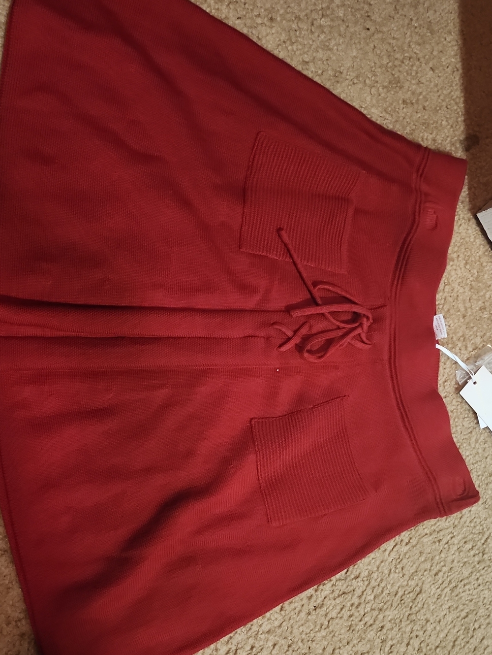 Candie's Red Knit Drawstring Mini Skirt